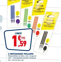 Bureau Vallée 3 recharges rollers offre