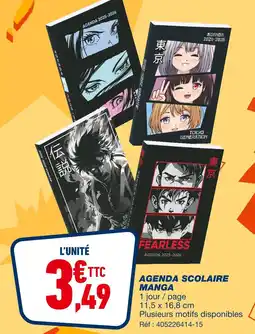 Bureau Vallée Agenda Scolaire Manga offre