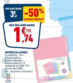 Bureau Vallée VIQUEL Intercalaires offre