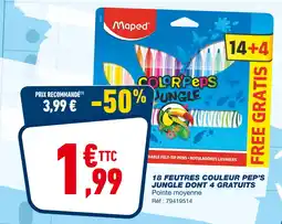 Bureau Vallée MAPED 18 feutres couleur pep's jungle dont 4 gratuits offre