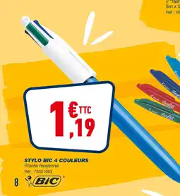 Bureau Vallée BIC Stylo 4 Couleurs offre