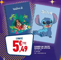 Bureau Vallée DISNEY Cahier de texte offre