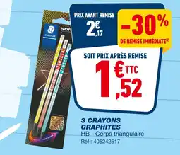 Bureau Vallée STAEDTLER 3 crayons graphites offre