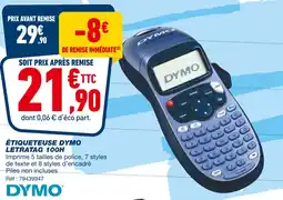 Bureau Vallée DYMO Étiqueteuse DYMO LetraTag 100H offre