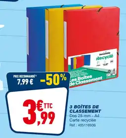 Bureau Vallée BUREAU VALLEE 3 Boîtes de Classement offre