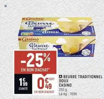Spar Beurre Traditionnel Doux Casino offre