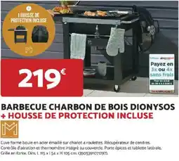 Bricomarché Barbecue charbon de bois dionysos + housse de protection incluse offre