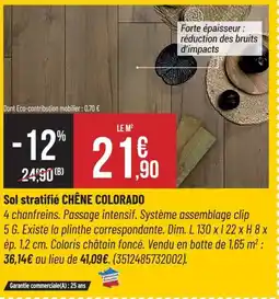 Bricorama Sol stratifié chêne colorado offre