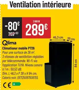 Bricorama Qlima Climatiseur mobile P726 offre