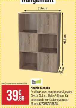 Bricorama Meuble 6 cases offre