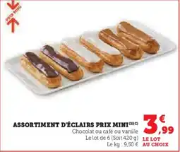 Hyper U PRIX MINI Assortiment d'éclairs offre