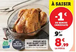 Hyper U Poulet rôti bleu blanc coeur graine de lin offre