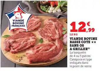Hyper U Viande bovine basse cote sans os a griller offre