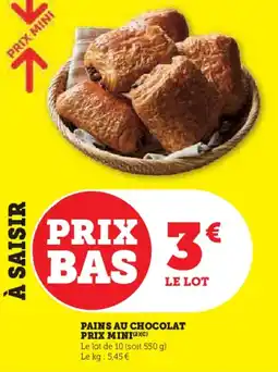 U Express PRIX MINI Pains au chocolat offre