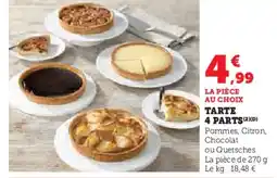 U Express Tarte 4 parts offre