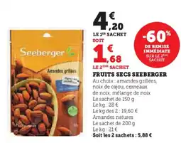 U Express SEEBERGER Fruits secs offre