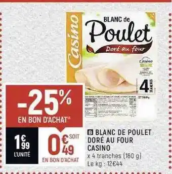 Blanc De Poulet Doré Au Four Casino