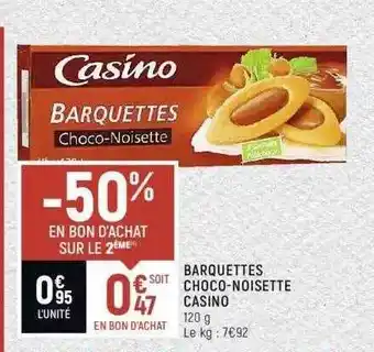 Spar Barquettes Choco-noisette Casino offre