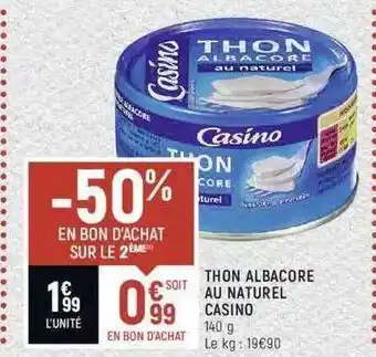 Spar Thon Albacore Au Naturel Casino offre