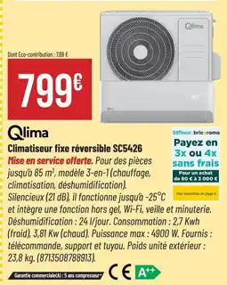 Bricorama Climatiseur fixe réversible sc5426 offre