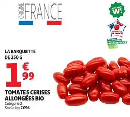 Auchan Supermarché Tomates cerises allongées bio offre