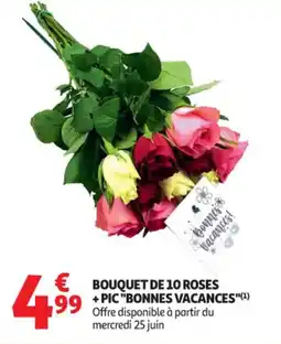 Bouquet de 10 roses pic onnes vacances