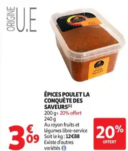 Auchan Supermarché Épices poulet la conquète des saveurs offre