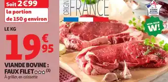 Auchan Supermarché Viande bovine faux filet offre