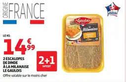 Auchan Supermarché 2 escalopes de dinde à la milanaise le gaulois offre