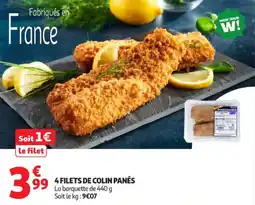 Auchan Supermarché 4 filets de colin panés offre