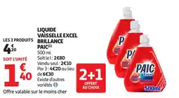 Auchan Supermarché Liquide vaisselle excel brillance paic offre