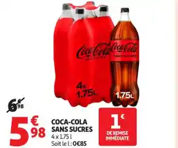 Auchan Supermarché Coca cola sans sucres offre
