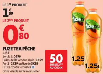 Auchan Supermarché Fuze tea pêche offre