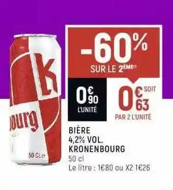 Spar Bière 4,2% Vol. Kronenbourg offre