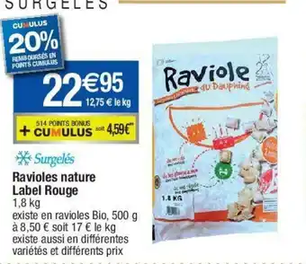 Migros Ravioles nature Label Rouge offre