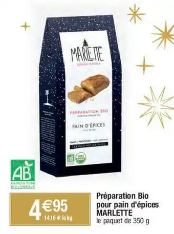 Préparation Bio pour pain d'épices