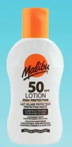 b&m Lait solaire malibu spf 50 offre