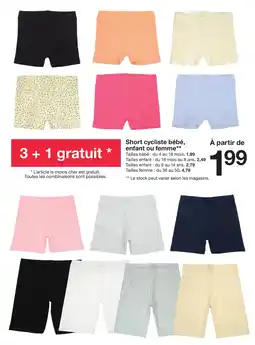 Zeeman Short cycliste bébé, enfant ou femme offre