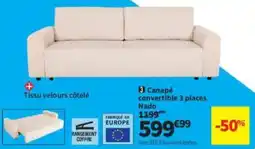 Conforama Canapé convertible 3 places Nado offre