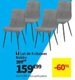 Conforama Lot de 4 chaises Bobby offre