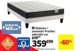 Conforama Matelas + sommier Pratiko offre