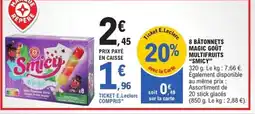 E.Leclerc Express 8 bâtonnets magic goût multifruits smicy offre