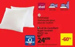Conforama Lot de 2 oreillers Super Soutien 60x60 cm offre