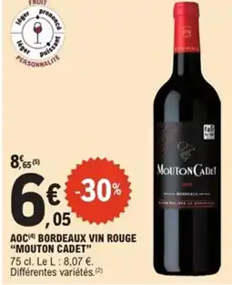 E.Leclerc Express Aoc bordeaux vin rouge mouton cadet offre