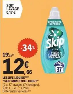 E.Leclerc Express Lessive liquide skip mon cycle court offre