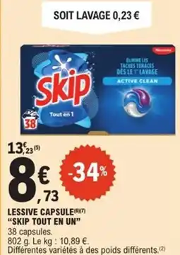 E.Leclerc Express Lessive capsule skip tout en un offre