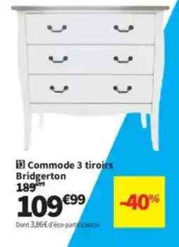 Conforama Commode 3 tiroirs Bridgerton offre