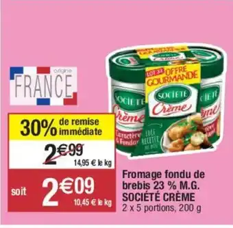Migros Fromage fondu de brebis 23% M.G offre