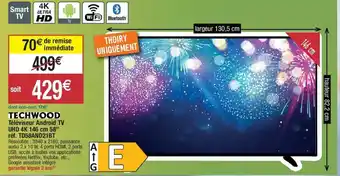 Téléviseur Android TV UHD 4K 146 cm" réf. TD58AND21BT