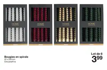 Bougies en spirale